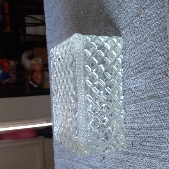 Rectangular Bohemia Czech glass trinket box. - Picture 1 of 4